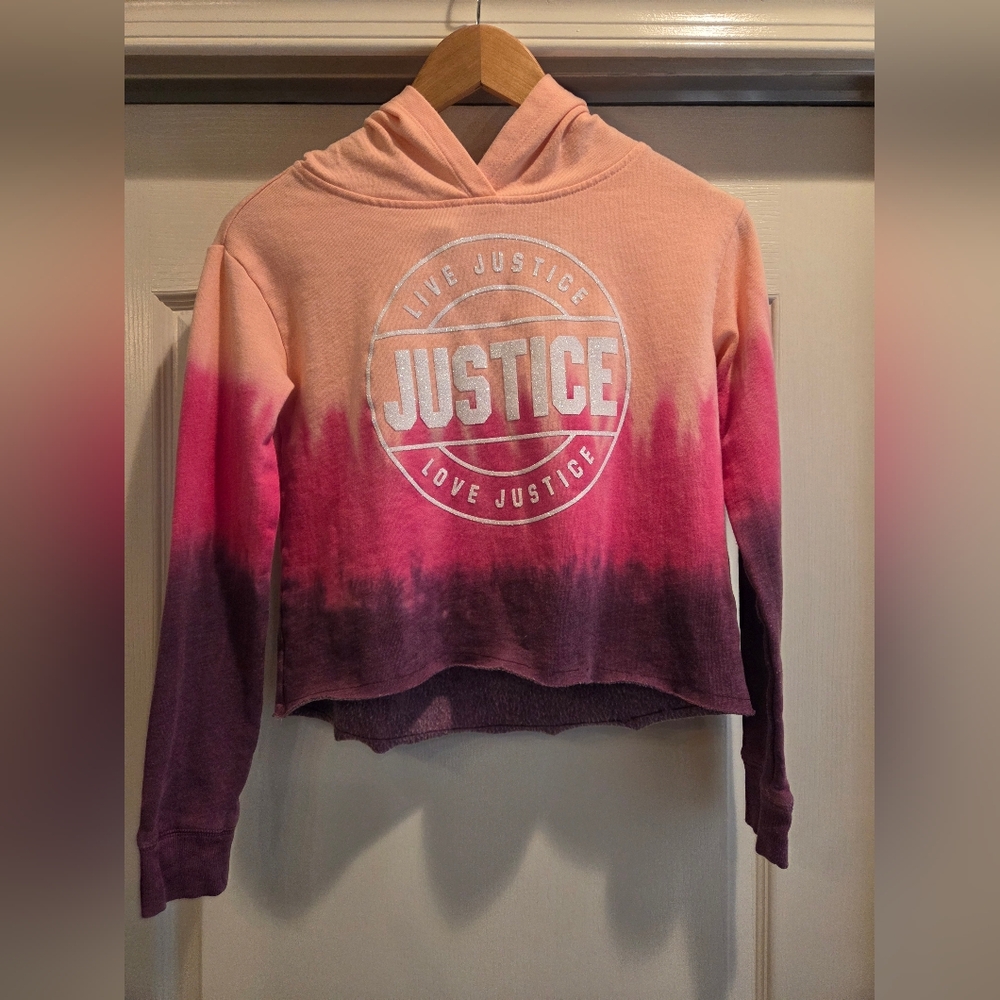 Justice Pink and Purple Ombre Hoodie Sweater